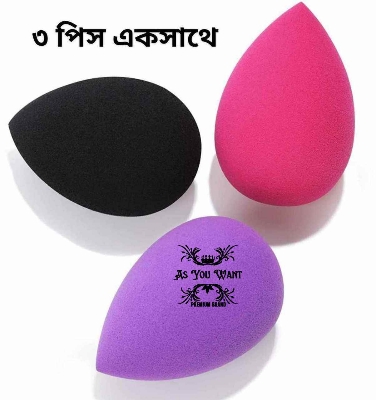 Picture of 3 PIECES Beauty powder puff/ sponge for makeup-Multicolor