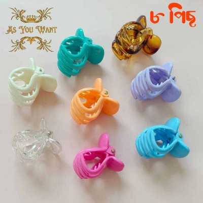 Picture of Multicolor kakra Band  woman Hair Clips Thai kakra 8 pieces Clips Small size-Multicolor