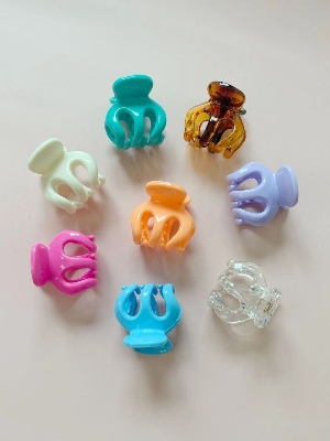 Picture of Multicolor kakra Band  woman Hair Clips Thai kakra 8 pieces Clips Small size-Multicolor