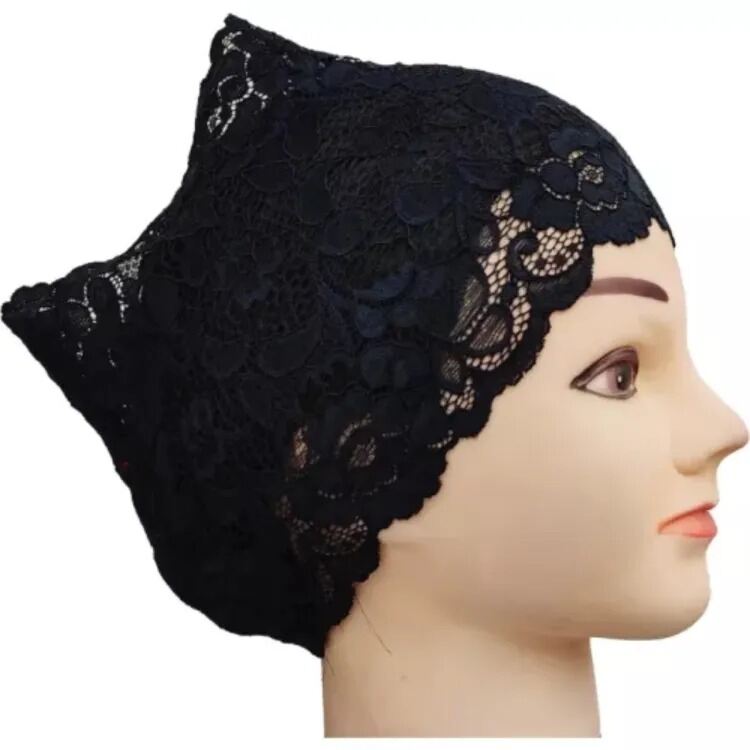 Picture of Muslim wear Black hijab inner cap for women synthetic soft cotton (4 Pics)-Multicolor