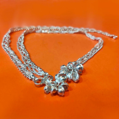 Picture of 2 pieces Exclusive Charming Looking Stylish New Anklet ( Payel ) nupur For girl and Women - 1 pair-Silver
