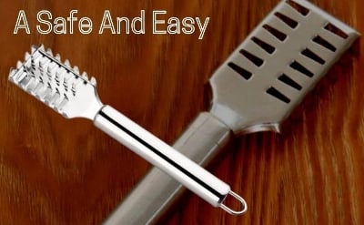 Picture of Fish Scale Remover Cleaner Scaler Scraper Kitchen Tool Stainless Steel-Silver