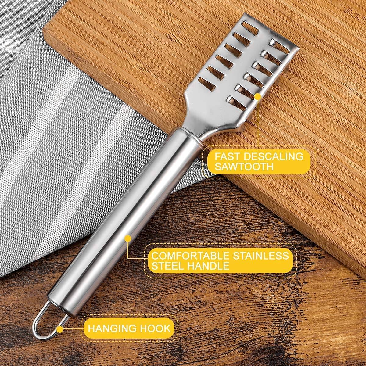 Picture of Fish Scale Remover Cleaner Scaler Scraper Kitchen Tool Stainless Steel-Silver
