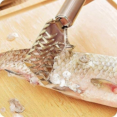 Picture of Fish Scale Remover Cleaner Scaler Scraper Kitchen Tool Stainless Steel-Silver