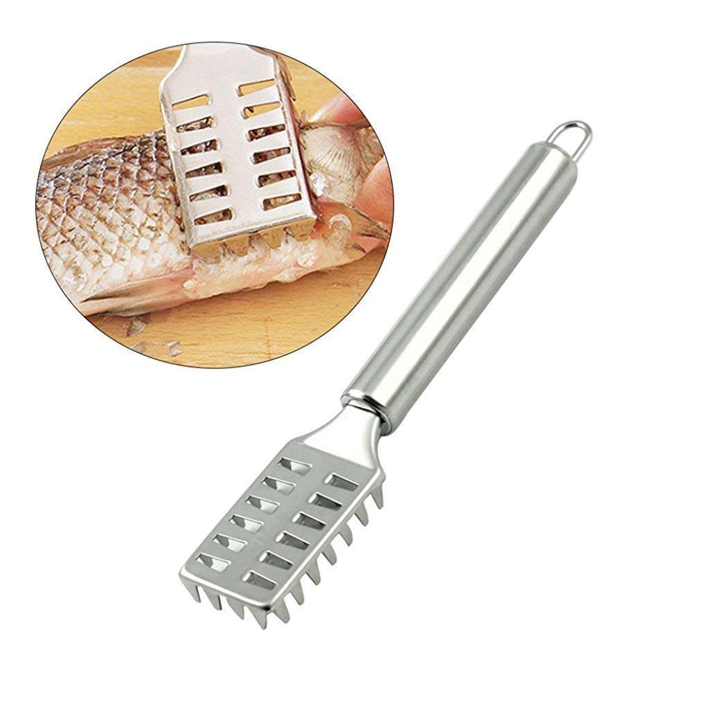 Picture of Fish Scale Remover Cleaner Scaler Scraper Kitchen Tool Stainless Steel-Silver