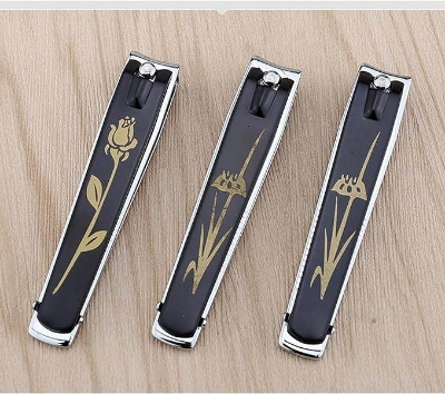 Picture of nail clippers 1 Piece Creative Black BTRAP slanted Stainless Steel Nail Clippers-Black