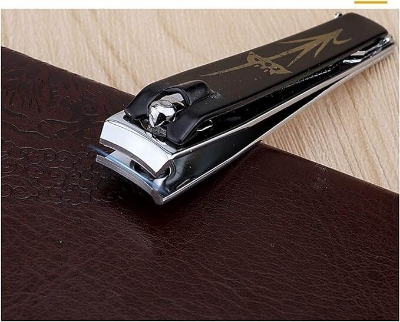 Picture of nail clippers 1 Piece Creative Black BTRAP slanted Stainless Steel Nail Clippers-Black
