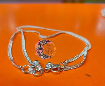 Picture of Payel Nupur Exclusive Charming Looking Stylish New Anklet ( Payel ) nupur For girl and Women - 1 pair-Silver