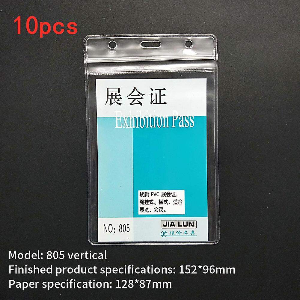 Picture of 10pcs Waterproof Id Card Holders Pvc Transparent Id Name Badge Holder For Business Exhibition-Neutral 10 pics
