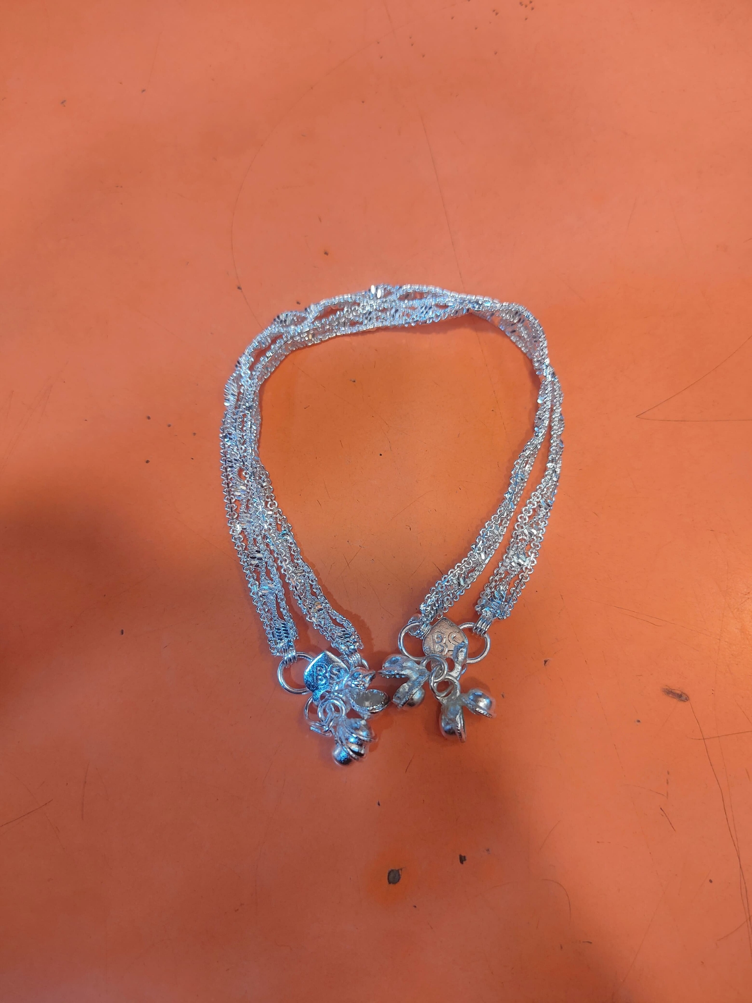 Picture of Baby nupur 2 pieces Exclusive Charming Looking Stylish New Anklet ( Payel ) nupur For Baby and women-Silver