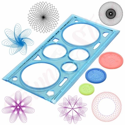 Picture of Spirograph Geometric Ruler Stencil Spiral Art Creative Kids Educational Classic Toy Stationery 1pis