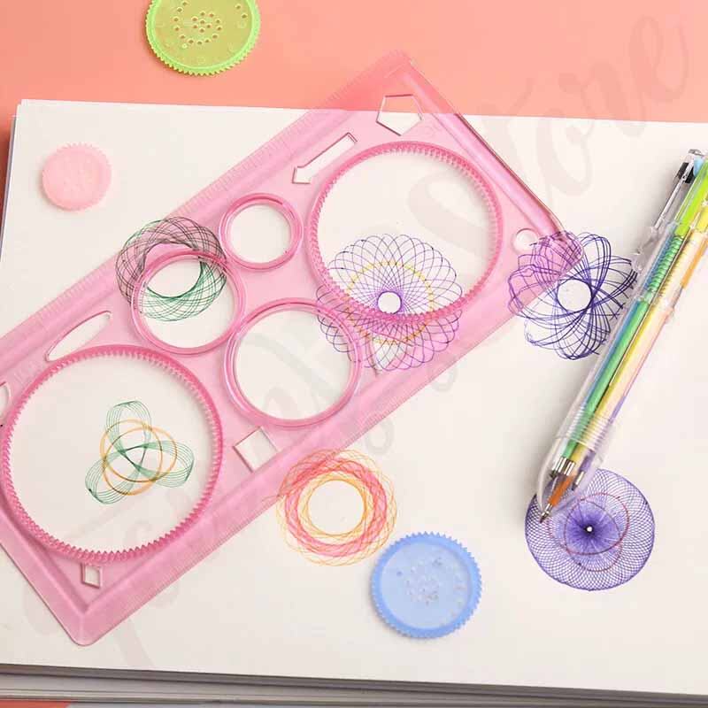 Picture of Spirograph Geometric Ruler Stencil Spiral Art Creative Kids Educational Classic Toy Stationery 1pis