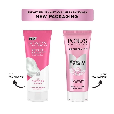 Picture of PONDS Bright Beauty AntiDullness Facewash with Vitamin B3 Indian Ponds Bright Beauty Anti-Dullness Face Wash-Floral-Pink 50gm