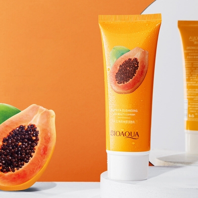 Picture of BIOAQUA Papaya Face Wash Moisturizing Shrink Pore Face Wash Foam Facial Cleanser -100g