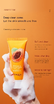 Picture of BIOAQUA Papaya Face Wash Moisturizing Shrink Pore Face Wash Foam Facial Cleanser -100g