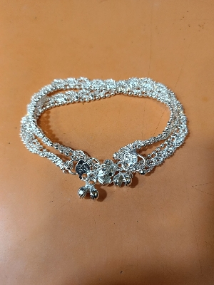Picture of Baby Nupur Anklet (Payel) - 2pc Stylish Design for Infants-Silver nupur