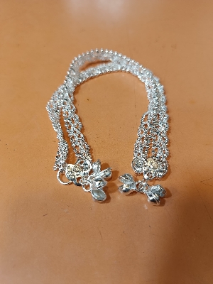 Picture of Baby Nupur Anklet (Payel) - 2pc Stylish Design for Infants-Silver nupur