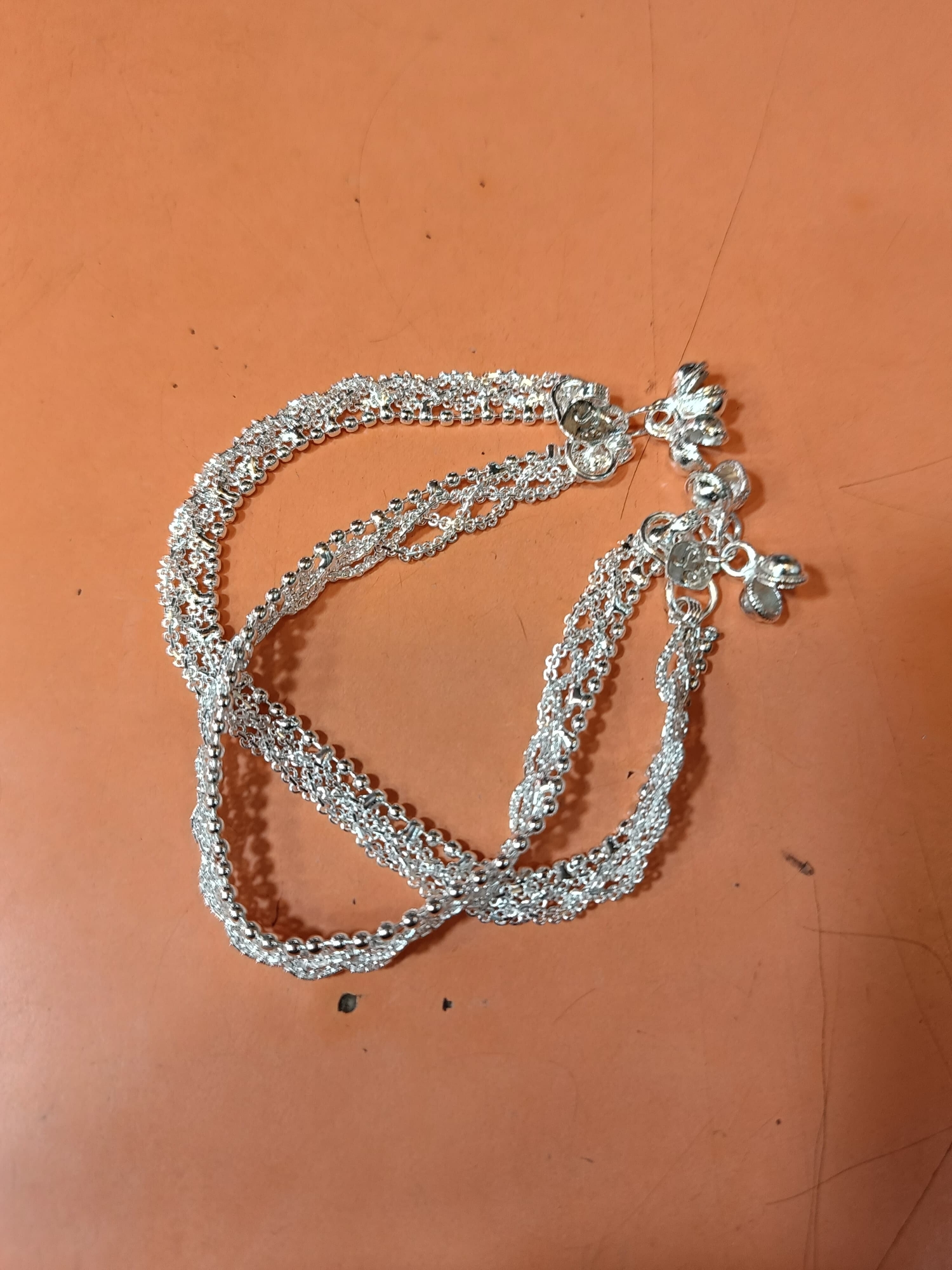 Picture of Nupur 2 pieces Exclusive Charming Looking Stylish New Anklet ( Payel ) nupur For girl and Women - 1 pair-Silver 1pair