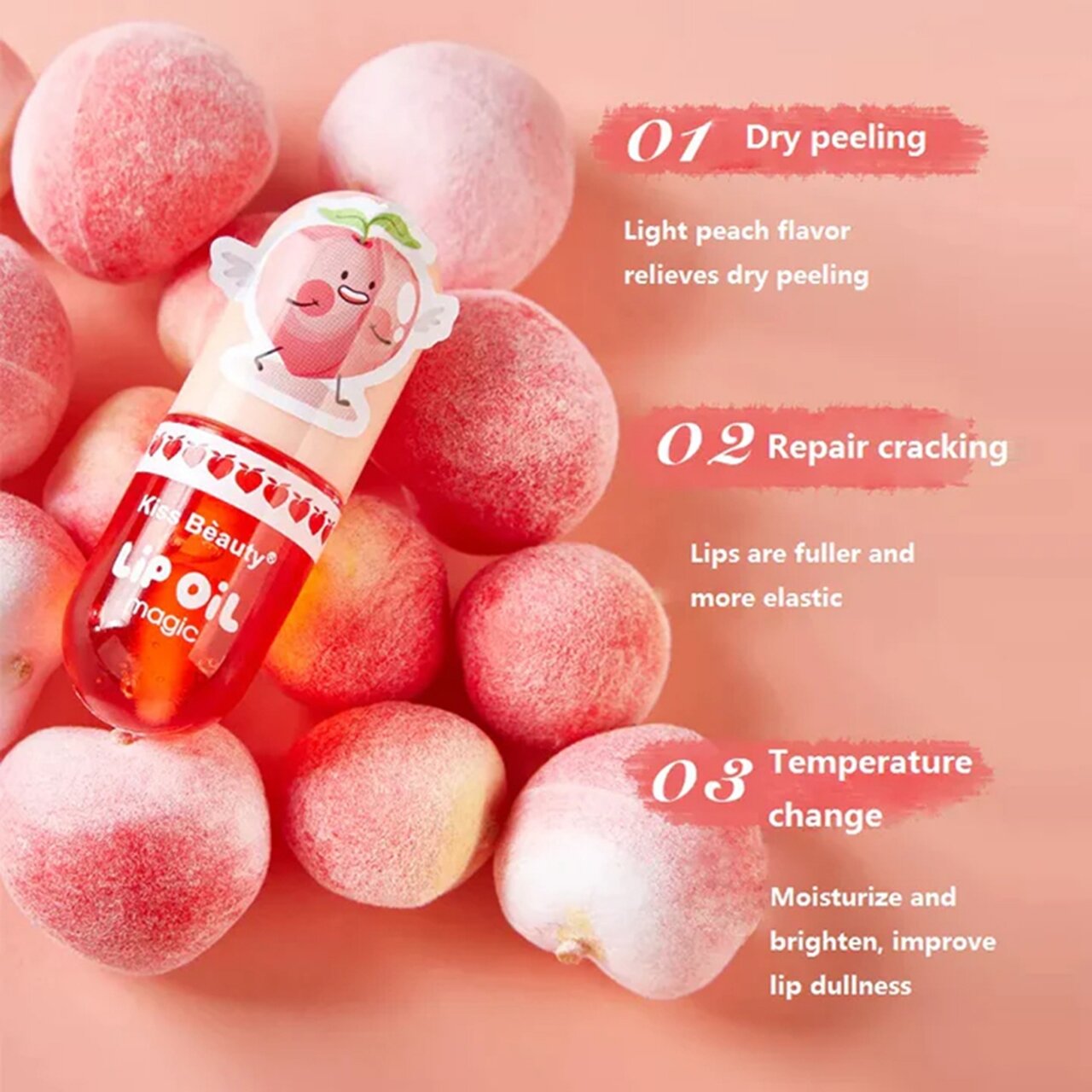 Picture of Kiss Beauty Magic Lip Oil strawberry || Lip Care Lip Oil 1pcs 3ml