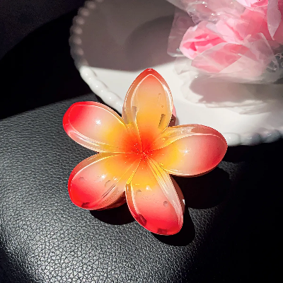 Picture of Flower Claw Clip for Women, Preppy Flower Hair Clip, Hawaiian Plumeria Hair Clip, Hawaii Hair Accessories for Thick Hair & Thin Hair, Gifts for Women Teen Girls