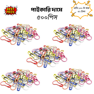 Picture of Hijab Pin For Women 500-pcs Multicolor Small Size Metal Coilless Hijab Safety Pins-Multicolor