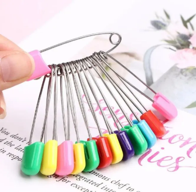 Picture of Safety Pin for Hijab with Plastic Cap - 10 pcs-Multicolor 10 pis