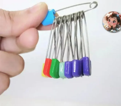 Picture of Safety Pin for Hijab with Plastic Cap - 10 pcs-Multicolor 10 pis