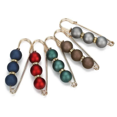 Picture of Hijab Pins Pearl Safety Women Scarf Brooch Pin - 6 pcs-Multicolor
