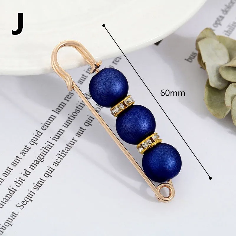 Picture of Hijab Pins Pearl Safety Women Scarf Brooch Pin - 6 pcs-Multicolor