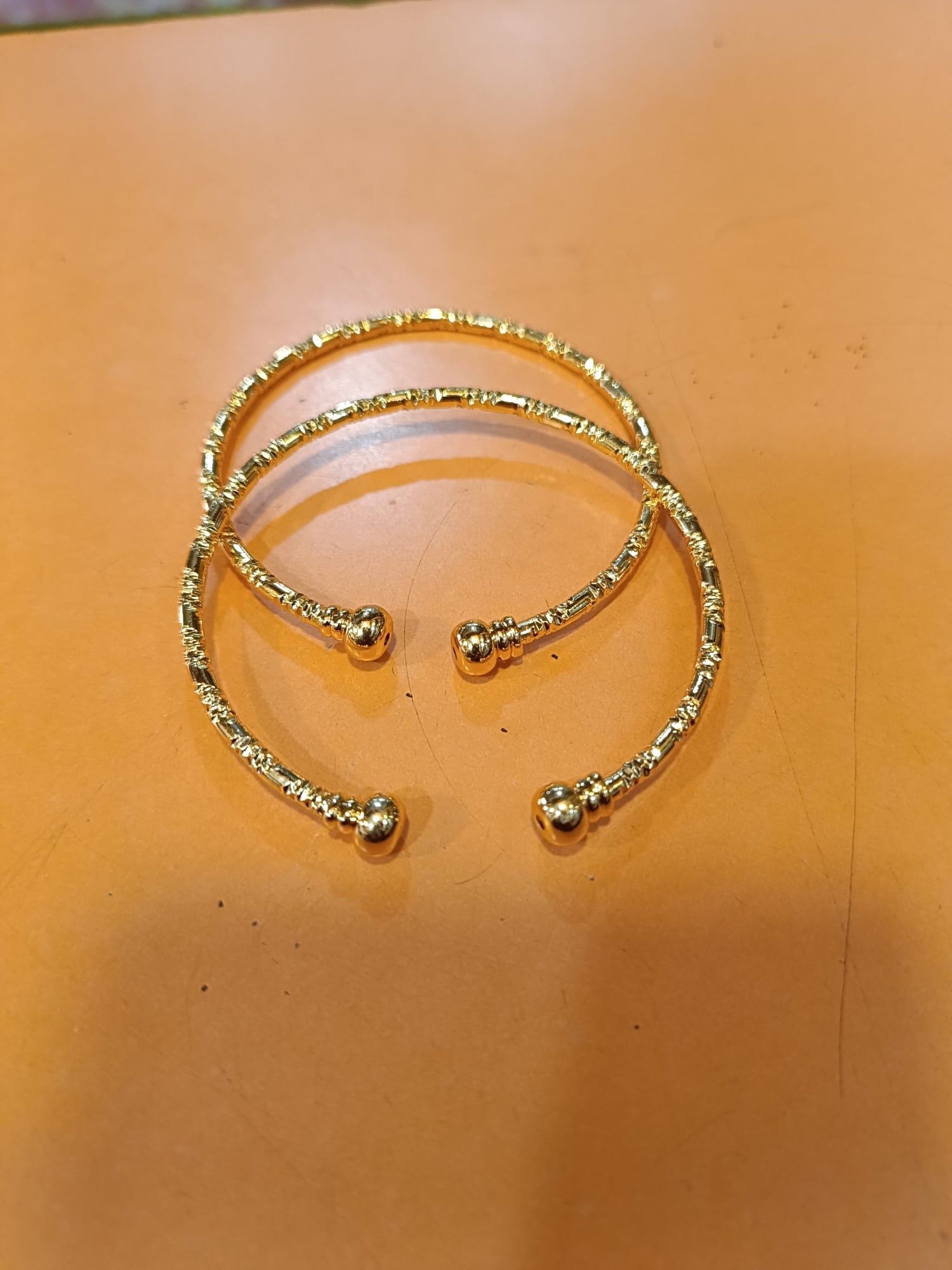 Picture of New Gold Plated Indian Bangles Churi Bracelets For Women-Adjustable-Gold Bracelets 1pair