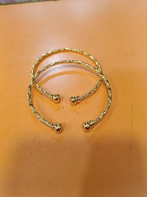 Picture of New Gold Plated Indian Bangles Churi Bracelets For Women-Adjustable-Gold Bracelets 1pair
