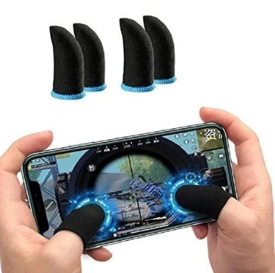 Picture of 7 Pair (14 Pcs ) Breathable Mobile Finger Sleeves / Finger Sleeves / Press Trigger Game Controller Sweatproof Gloves for Mobile Gaming / Finger Sleeves - Finger Sleeve-Black