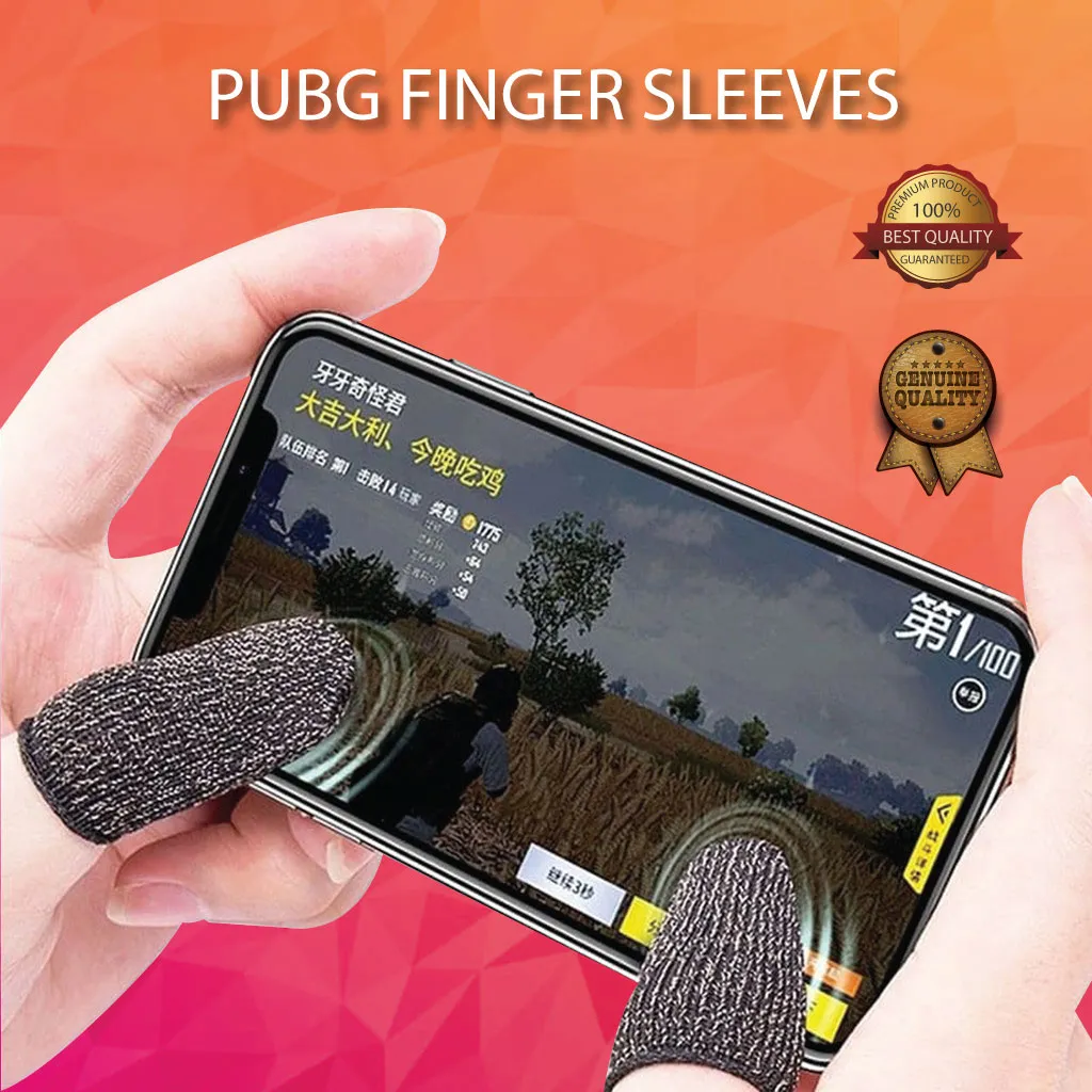 Picture of 7 Pair (14 Pcs ) Breathable Mobile Finger Sleeves / Finger Sleeves / Press Trigger Game Controller Sweatproof Gloves for Mobile Gaming / Finger Sleeves - Finger Sleeve-Black