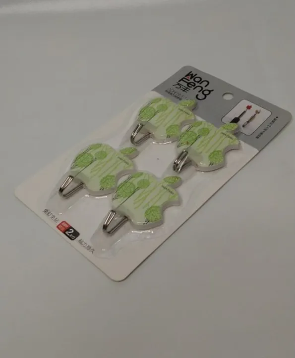 Picture of Apple Shape Wall Hooks Hanger With Adhesive Multicolor 4 PCS Set-random 4pcs