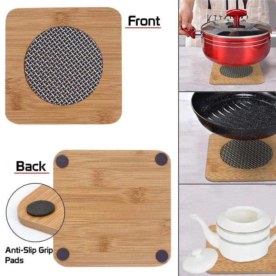 Picture of Dinning Table Mat/Wooden Nonslip Heat Pad For Kitchen-Multicolor