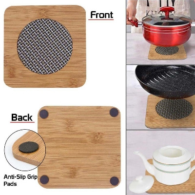 Picture of Dinning Table Mat/Wooden Nonslip Heat Pad For Kitchen-Multicolor