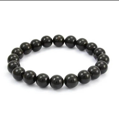 Picture of Lava Rock Stone Bracelet For Men - Black