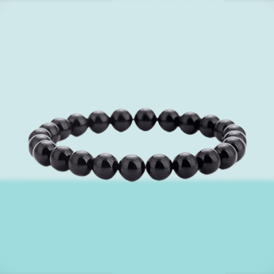 Picture of Lava Rock Stone Bracelet For Men - Black