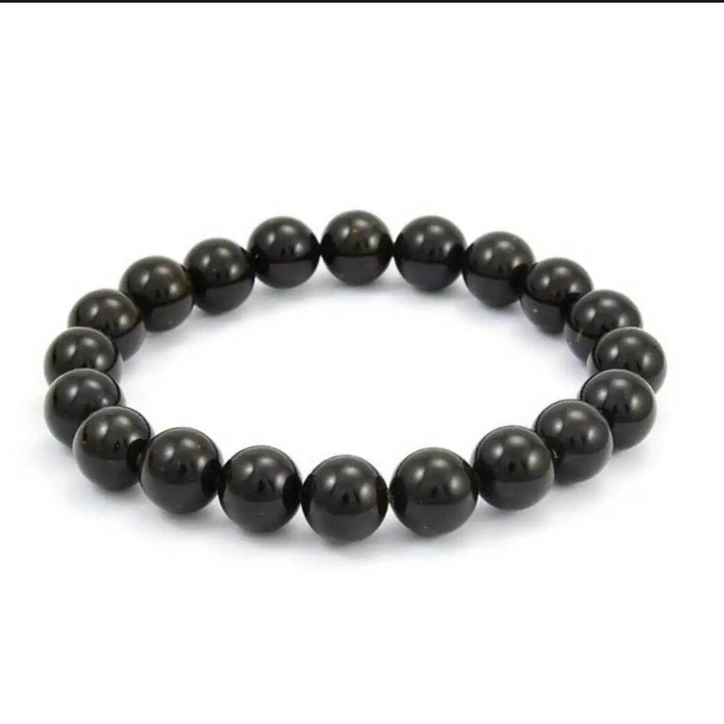 Picture of Lava Rock Stone Bracelet For Men - Black