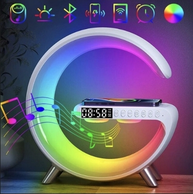 Picture of G63 Smart Lamp with wareless charging buildin spicker alarm clock rgb lighting clock & more degital device new generation