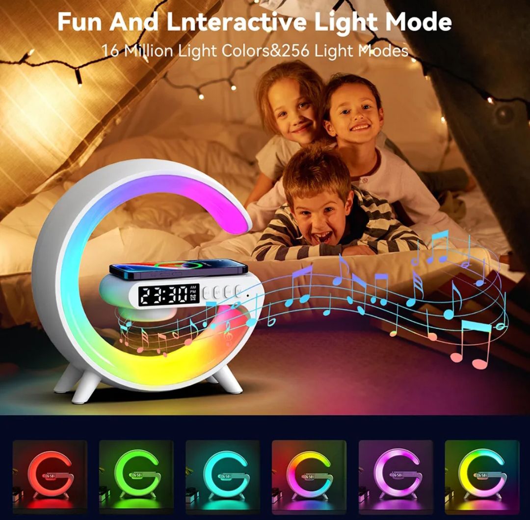 Picture of G63 Smart Lamp with wareless charging buildin spicker alarm clock rgb lighting clock & more degital device new generation