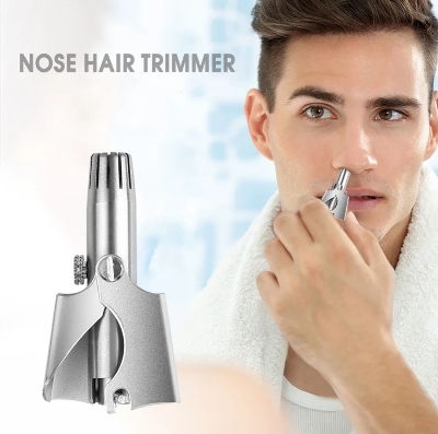Picture of Stainless Steel Manual Nose Trimmer, Mechanical Nose Hair Trimmer, Shaving And Unwanted Hair Removal Tool   - Silver