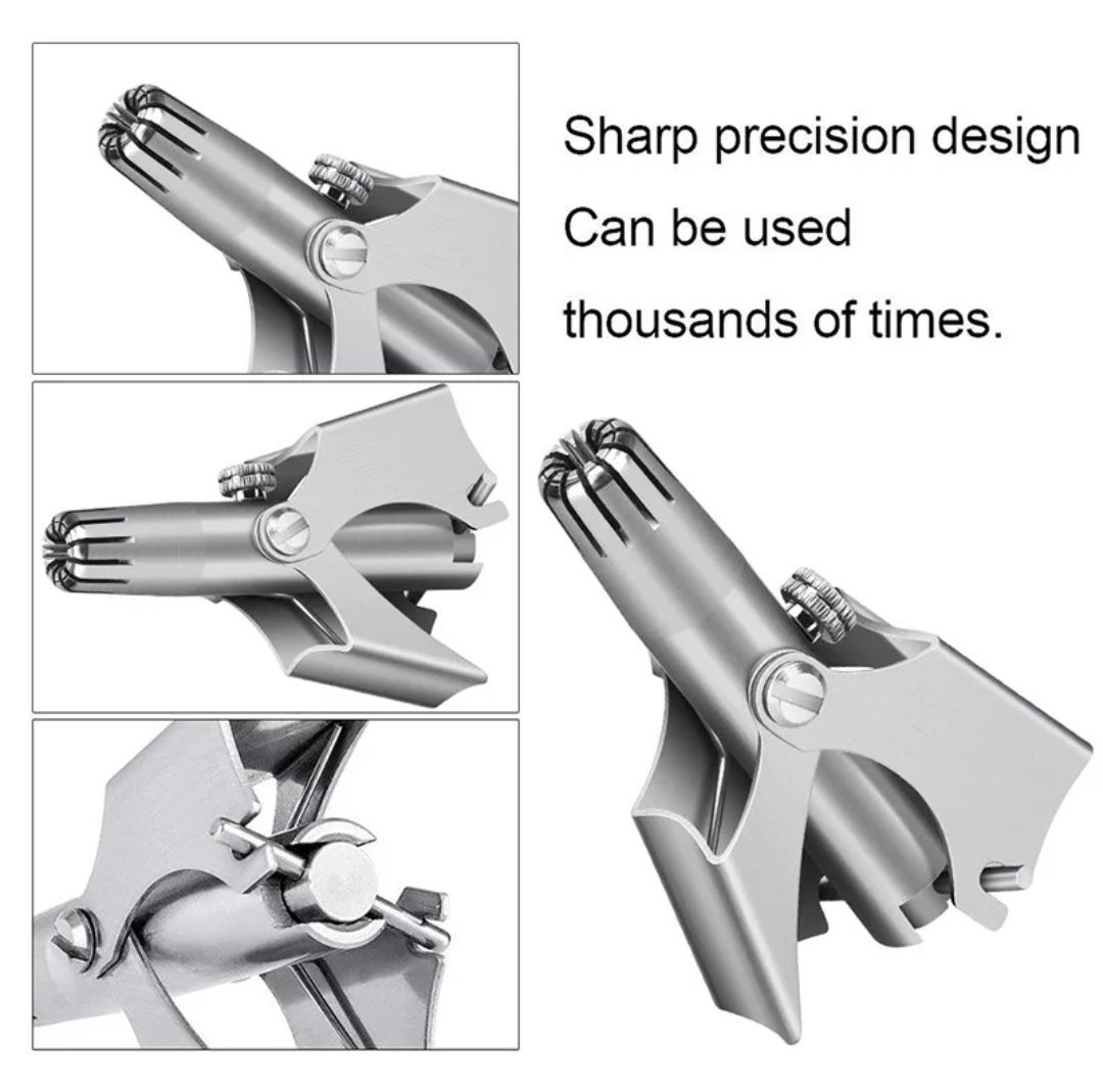 Picture of Stainless Steel Manual Nose Trimmer, Mechanical Nose Hair Trimmer, Shaving And Unwanted Hair Removal Tool   - Silver
