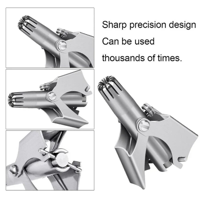 Picture of Stainless Steel Manual Nose Trimmer, Mechanical Nose Hair Trimmer, Shaving And Unwanted Hair Removal Tool   - Silver