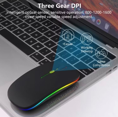 Picture of Wareless Bluetooth Mouse For Smartphone Laptop & Computer - Black