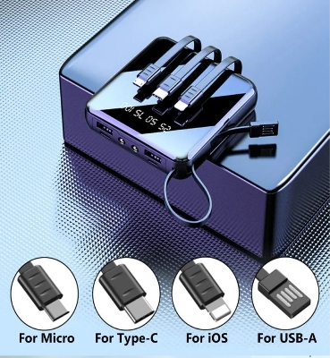 Picture of SMART Power Bank For All Smartphones Android & IOS Type B Type C & Lightning - Blue