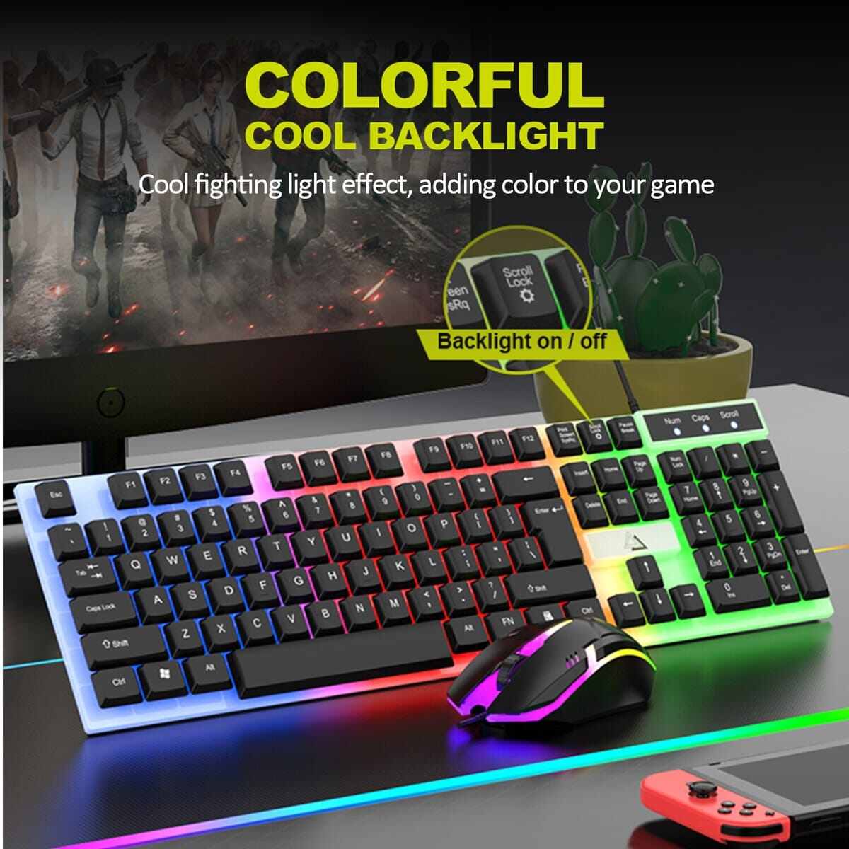 Picture of X200 Keyboard Mouse Gameing Combo Set Or T20 Keyboard Mouse Gameing Combo Set Or Only Keyboard For Computer & Laptom High Quality Backlit Keyboard Mouse (X200 Combo White)