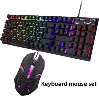 Picture of X200 Keyboard Mouse Gameing Combo Set Or T20 Keyboard Mouse Gameing Combo Set Or Only Keyboard For Computer & Laptom High Quality Backlit Keyboard Mouse (X200 Combo White)