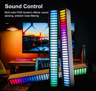 Picture of RGB Rechargable Musuc & Voice Control Smart Light Stick For Table & Decoration Colourful Danceing Light High Quality Material - Black