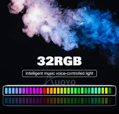 Picture of RGB Rechargable Musuc & Voice Control Smart Light Stick For Table & Decoration Colourful Danceing Light High Quality Material - Black